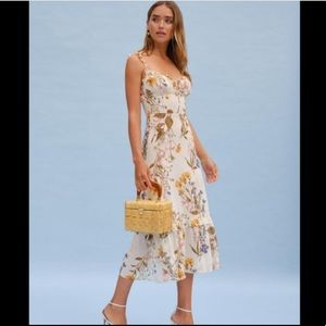 Reformation Greenfield dress in frolic floral midi